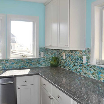 Kitchen Remodel in the Waves.  Windows open to views of neighborhood.