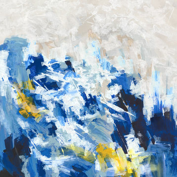 "Winter Waves I" Gallery Wrapped Giclee Print On Canvas With Gel Texture