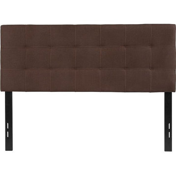 Bedford Tufted Upholstered Full Size Headboard in Dark Brown Fabric