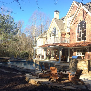 Pool cabana,deck,arbor
