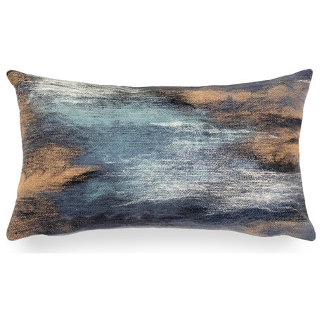 Visions I Vista Indoor/Outdoor Pillow, Denim, 12"x20" Pillow