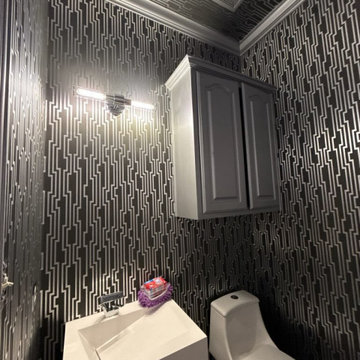 Powder room wallpaper installation Central Park, CO