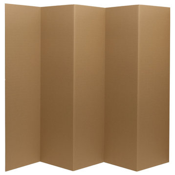 6' Tall Brown Cardboard Room Divider 5 Panel