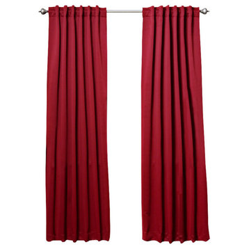 Solid Thermal Blackout Curtain Panels, Cardinal Red, 84", Set of 2