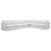 Nells Transitional White Fabric Sectional Sofa