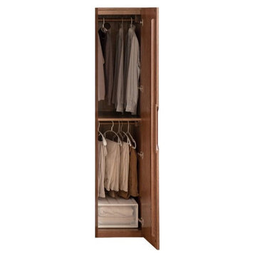 Oak Solid Wood Wardrobe Modern, Single Door Wardrobe Type C 0.4m 15.8x22.4x78.7"