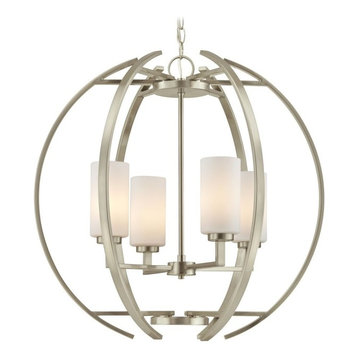 nickel globe chandelier