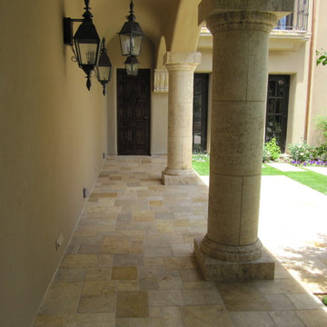 Patio layout showcasing our unique stone elements in architectural settings.