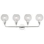 Livex Lighting - Downtown 4 Light Polished Chrome Large Sphere Vanity Sconce - Bring a refined lighting style to your bath area with this downtown collection four light vanity sconce. Shown in a polished chrome finish with clear sphere glass.