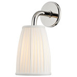 Hudson Valley Lighting - Malden, 1 Light, Wall Sconce, Polished Nickel Finish, White Fabric - Our Malden family's all about the shade and the shape. The shades are large with a unique gentle curve. Their delicate pleats contrast with weighty tubing for the rest of the fixture.