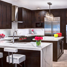 Dark Cabinets White Countertops