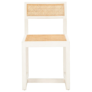 Safavieh Bernice Cane Dining Chair, White/Natural