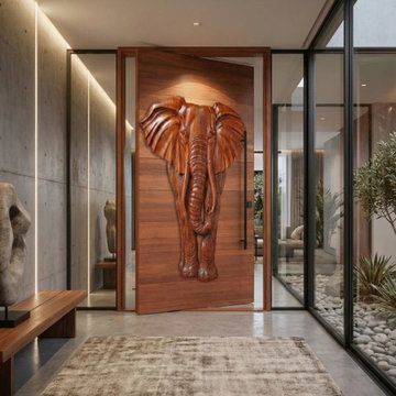 Contemporary Elephant Pivot Door - Luxury Modern Entrance