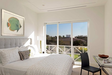 Trendy bedroom photo in Miami