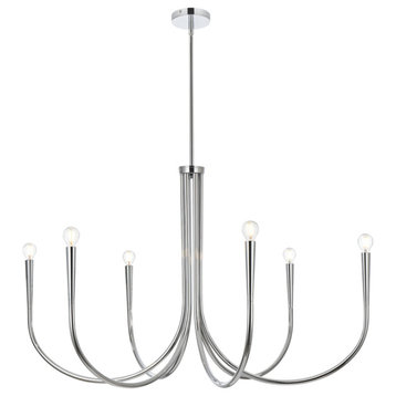 Living District Layne 42" Chandelier in Chrome