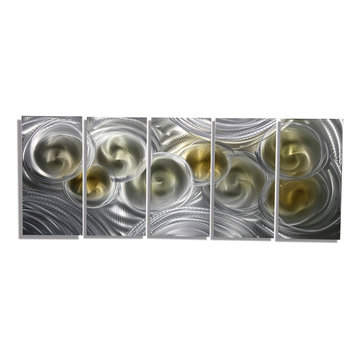 Metallic Vision Deuxième - Silver & Gold Unique Modern Metal Wall Art