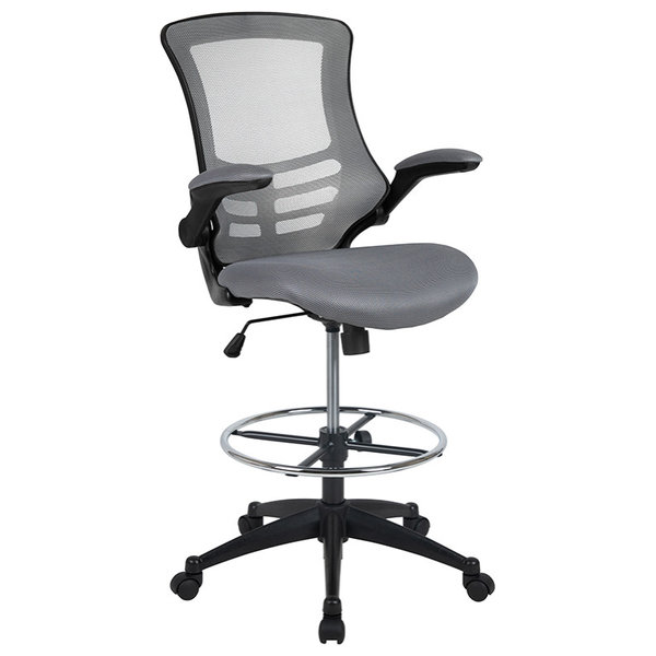 Ergonomic Drafting Chair With Flip-Up Arms BL-X-5M-D-DKGY-GG
