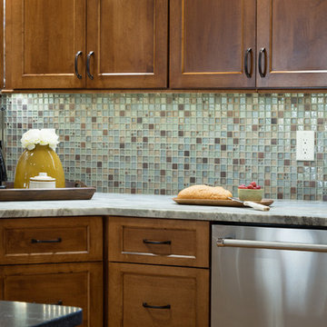 Maple cabinets with ginger stain