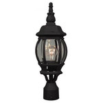 Craftmade Lighting - Craftmade Lighting Z325-TB French Style - One Outdoor Small Post Light - Height: 19.50 Diameter / Width: 6.50 Lamping: (1) A-TypeFrench Style One Outdoor Small Post Light Matte Black Clear Beveled Glass *UL Approved: YES *Energy Star Qualified: n/a *ADA Certified: n/a *Number of Lights: Lamp: 1-*Wattage:100w A19 Medium Base bulb(s) *Bulb Included:No *Bulb Type:A19 Medium Base *Finish Type:Matte Black