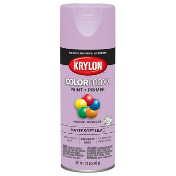 Krylon K05602007 COLORmaxx Paint + Primer Spray, Soft Lilac, 12 Oz