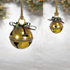 Set of 9 Assorted Sized Hanging Christmas Bells, Antique Gold