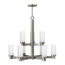 Hinkley - Midtown Brushed Nickel Nine-Light Chandelier - Chandeliers