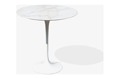 Saarinen Pedestal 20" Side Table in Carrara Marble