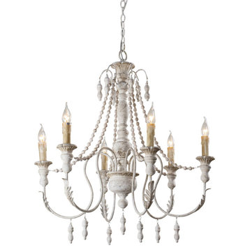 29.52 in. Antique Candle Style Chandelier With 6 light