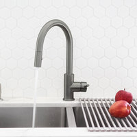 STYLISH Modern Single Handle Pull down Sprayer Kitchen Faucet in Gunmetal