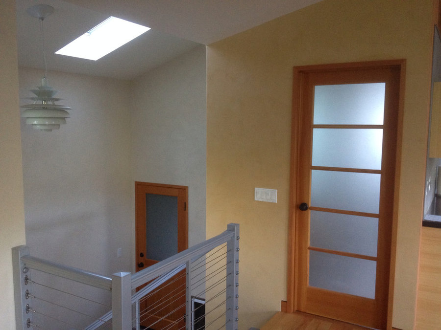 Stairwell and bathroom door