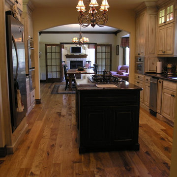 Hand Scraped Hand-Hewn Hand-Rubbed Natural Finish on 7" Character Hickory