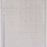KAS - KAS Luna 7129 Border Bordered Rug, Ivory and Silver, 5'3"x7'7" - Beautifully crafted rugs adding subtle drama to any room. The texture adds depth, the metallic highlights add luster and the tonal colors make for an easy decorating palette. Luna is machine woven of soft polyester and polypropylene in Turkey and has a pile height.