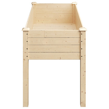 48 x 24 x 30" Wood Planter Box, Liner 5 Cubic Feet Capacity