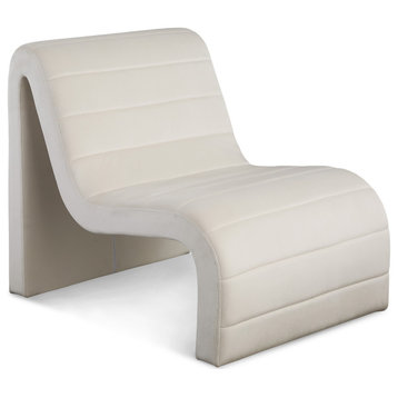Ivy Velvet Accent Chair, Cream