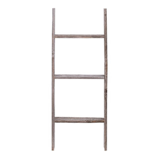 Jolene Reclaimed Barn Wood Rustic Ladder, 3', 3' - Farmhouse - Ladders ...