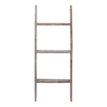 Jolene Reclaimed Barn Wood Rustic Ladder, 3'