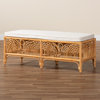 Paigey Natural Brown Rattan Bench