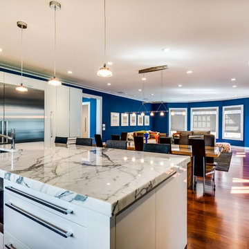 Kitchen and Fireplace, Marble and Granite