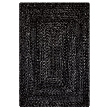 Homespice Decor Black Indoor/Outdoor Braided Rug 4' x 6' (Rectangle)