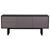 Burano Collection Black Oak 3-Section Sideboard