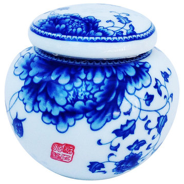 Classic Blue and White Chinese Porcelain Tea Container