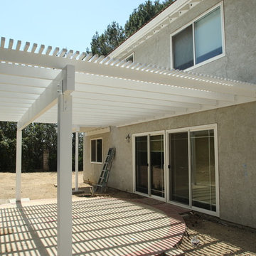 Wood Lattice Patio Cover and Wood Balcony