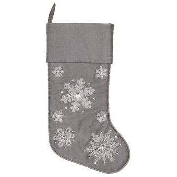 Snowflake Christmas Textile Collection , Silver, 19"
