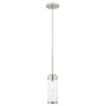 Livex Lighting - Livex Lighting 40470-05 Hillcrest - One Light Mini Pendant - The one light mini pendant from the Hillcrest collHillcrest One Light  Polished Chrome Clea *UL Approved: YES Energy Star Qualified: n/a ADA Certified: n/a  *Number of Lights: Lamp: 1-*Wattage:100w Medium Base bulb(s) *Bulb Included:No *Bulb Type:Medium Base *Finish Type:Polished Chrome