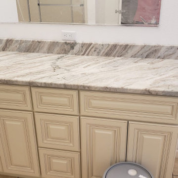 Fantasy Brown Dolomite + Antique-Style Cabinetry