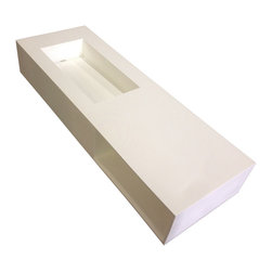ADM Bathroom Design - ADM Rectangular Countertop Sink, White, 48", Matte White - Bathroom Sinks