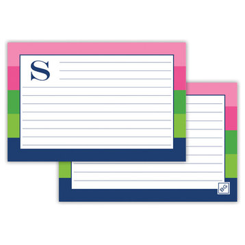 Recipe Cards Bold Stripe Single Initial, Letter R