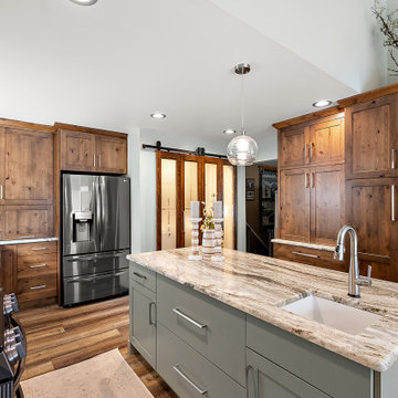 Showplace EVO Pendleton 275 in Rustic Alder Cashew and Evergreen Fog Kitchen