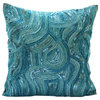 Blue Beach Decor Throw Pillows Art Silk 20"x20" Sofa Pillow Covers, Decor Pillow