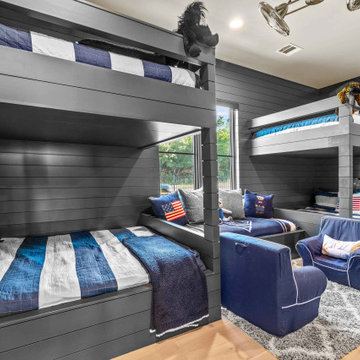 Custom Kids’ Bunkroom with Built-In Beds and Shiplap Walls